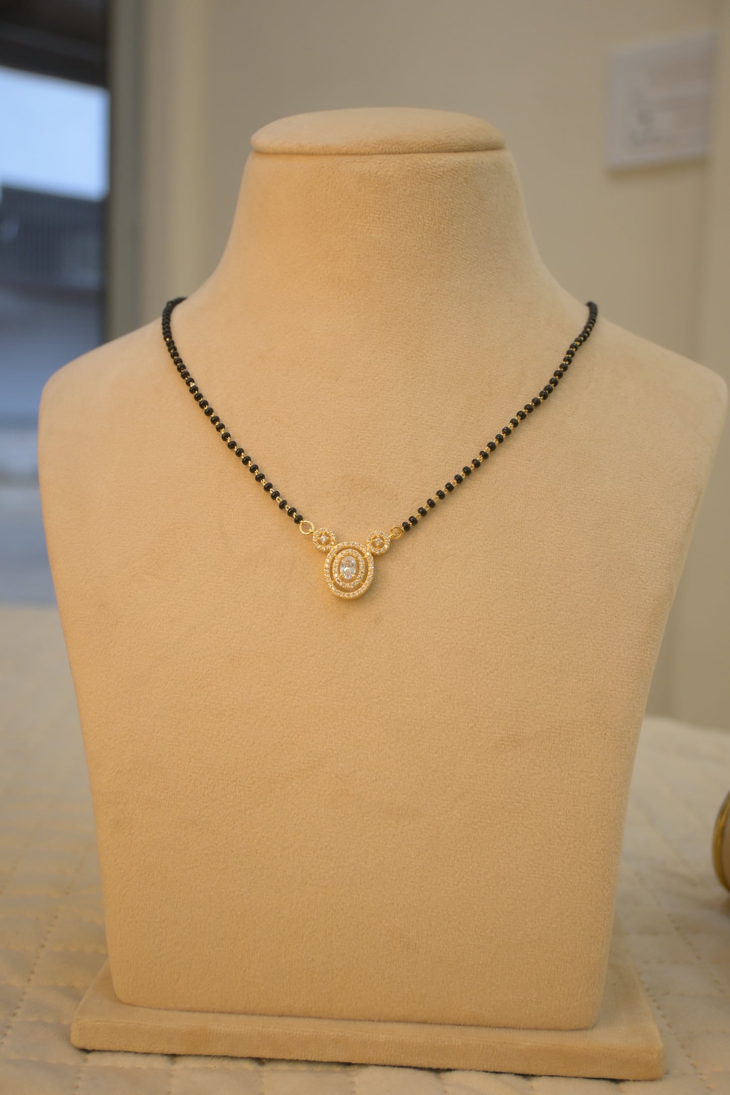 Gold Plated Cubic Zirconia Studded Mangalsutra