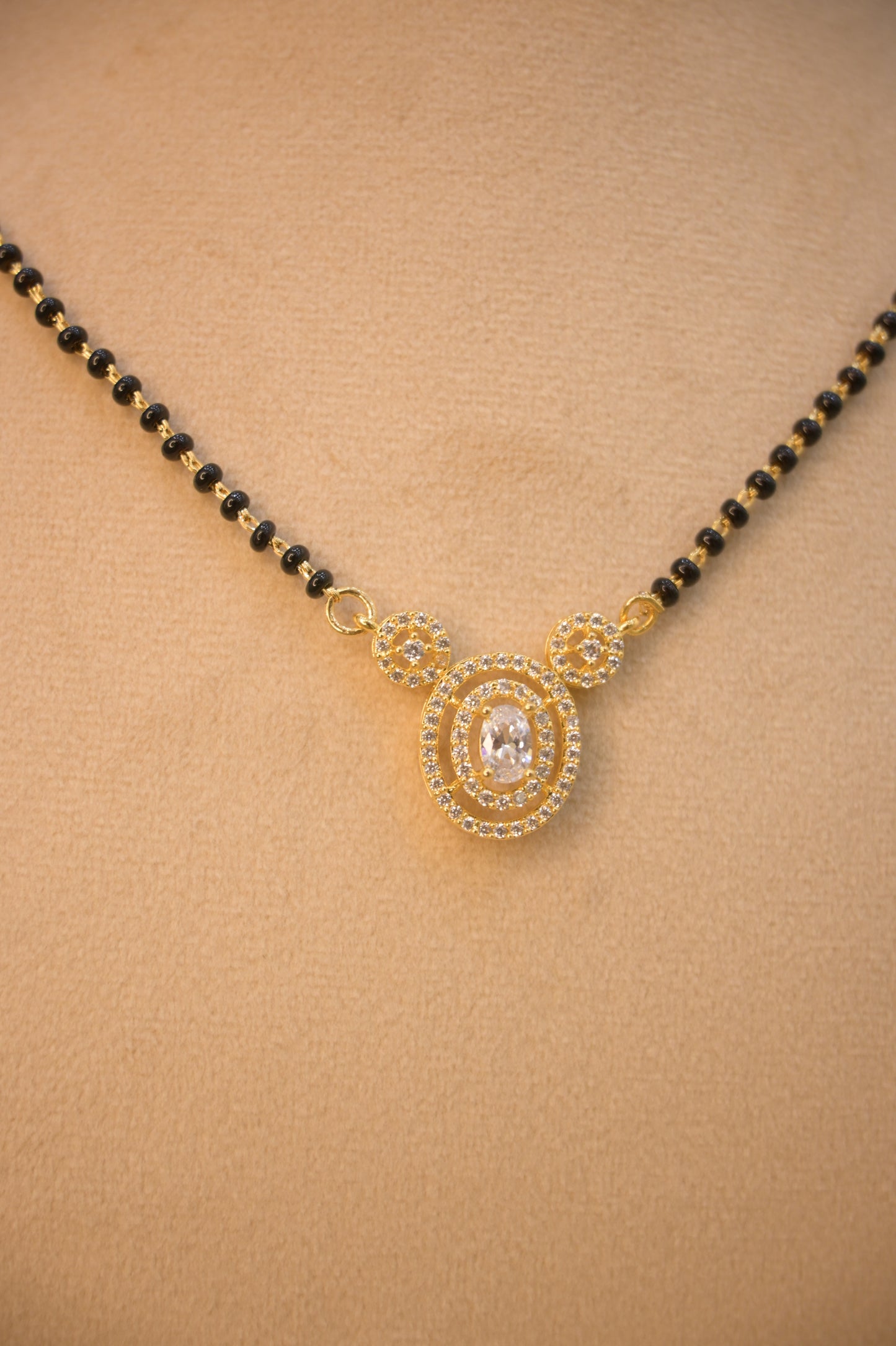 Gold Plated Cubic Zirconia Studded Mangalsutra
