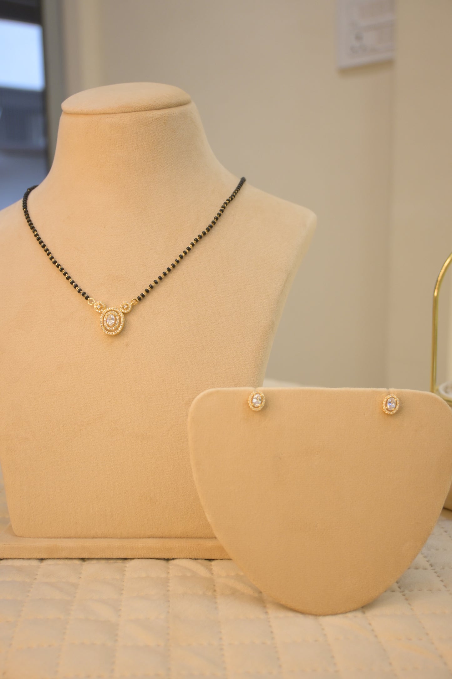 Gold Plated Cubic Zirconia Studded Mangalsutra