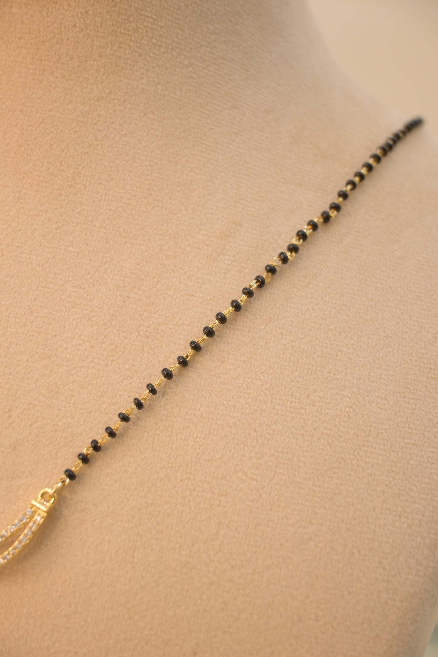 Cubic Zirconia Studded Gold Plated Mangalsutra