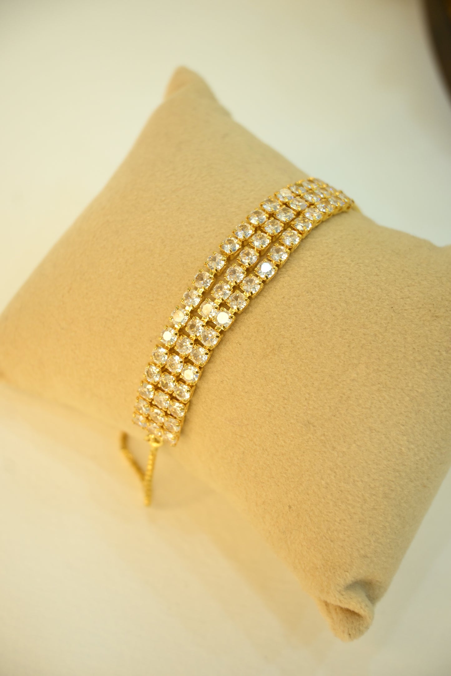 Cubic Zirconia Adjustable Pull Chain Bracelet