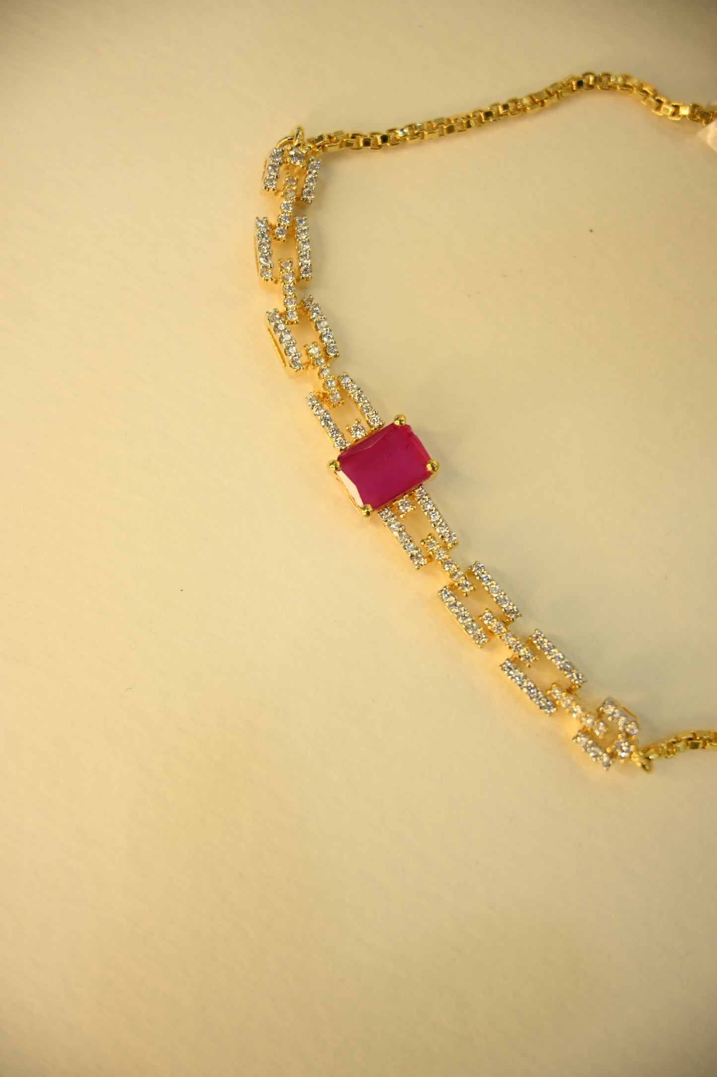 Cubic Zirconia Adjustable Pull Chain Bracelet