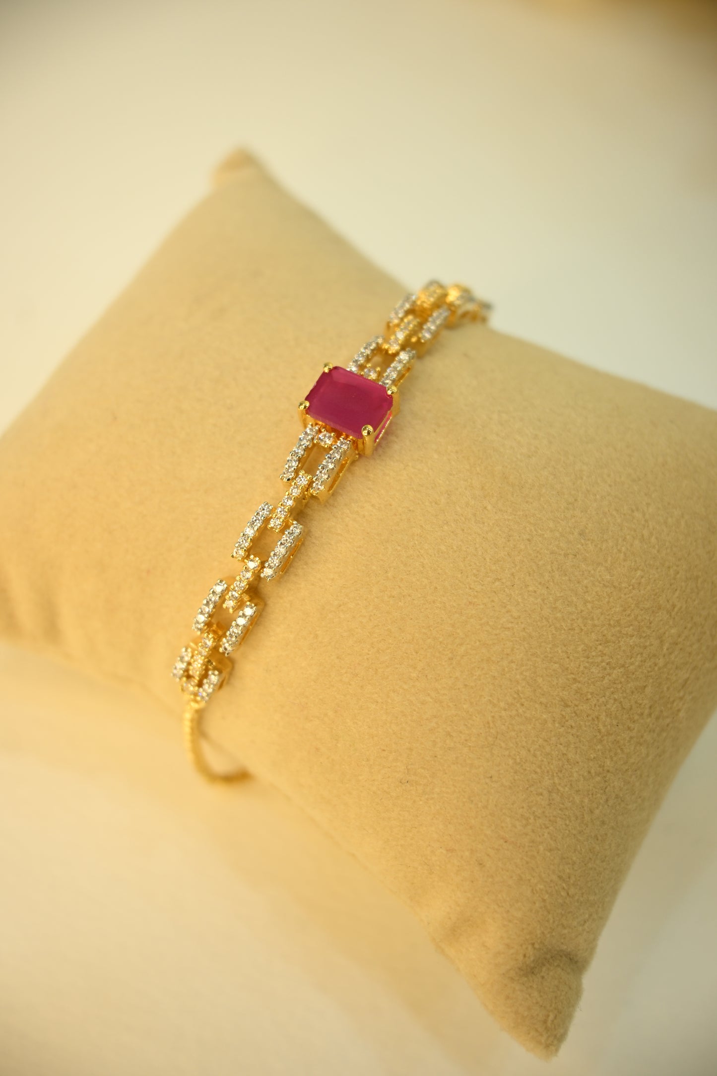 Cubic Zirconia Adjustable Pull Chain Bracelet