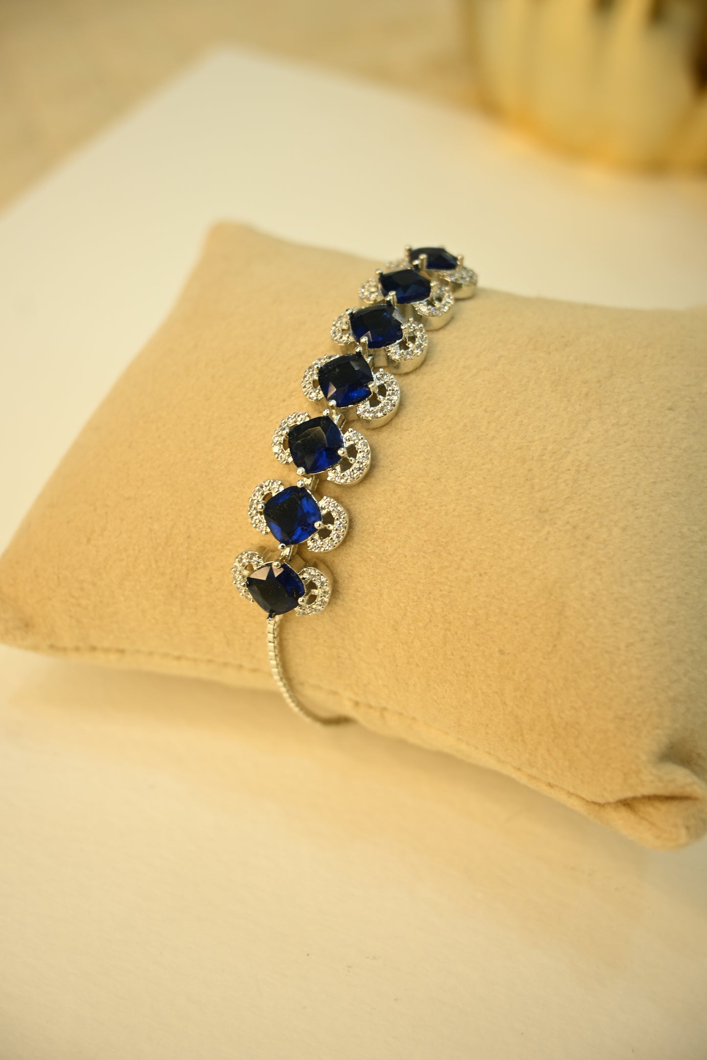 Blue Adjustable pull Chain Bracelet