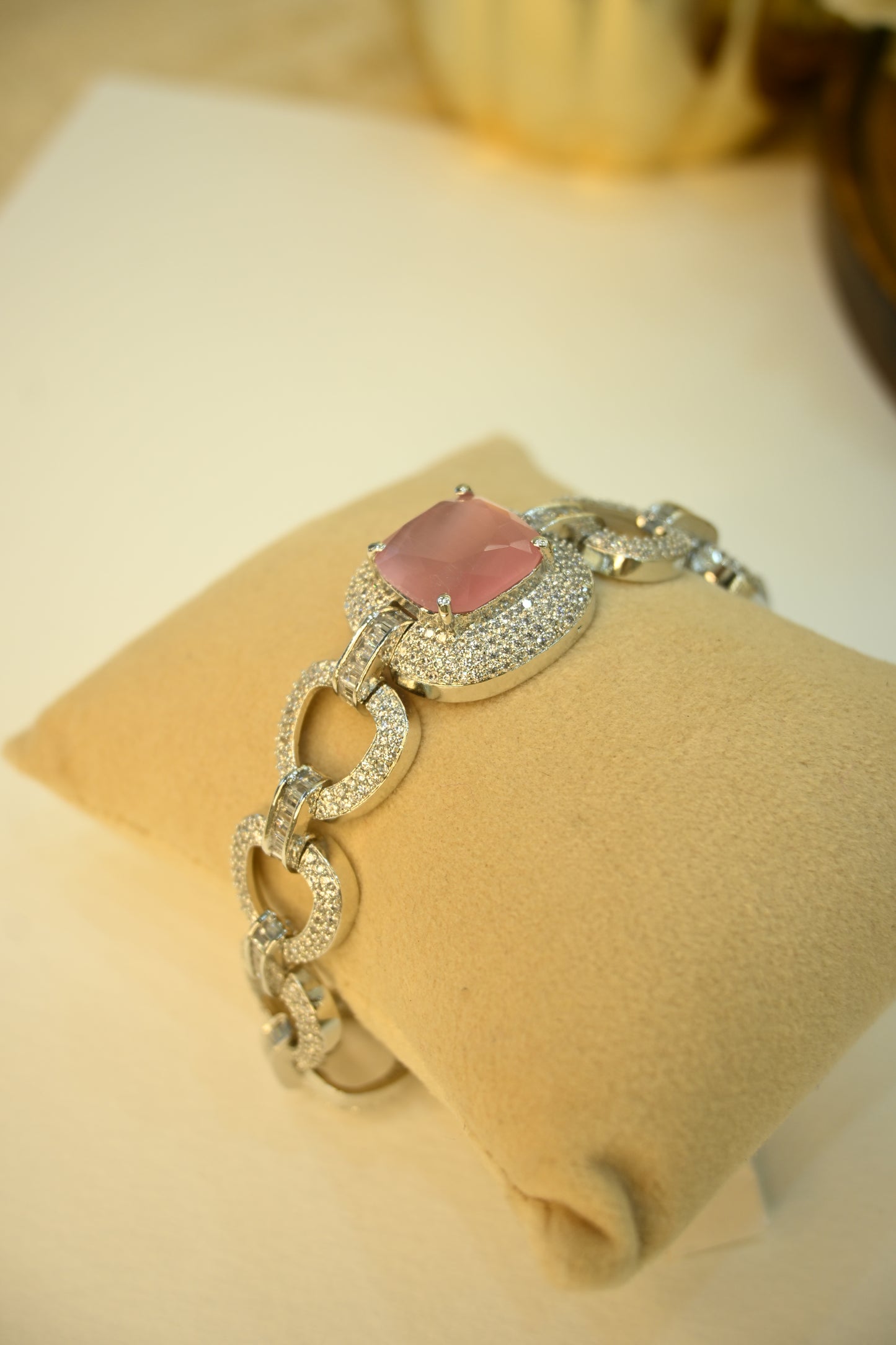 Statement Cubic Zirconia Studded Bracelet