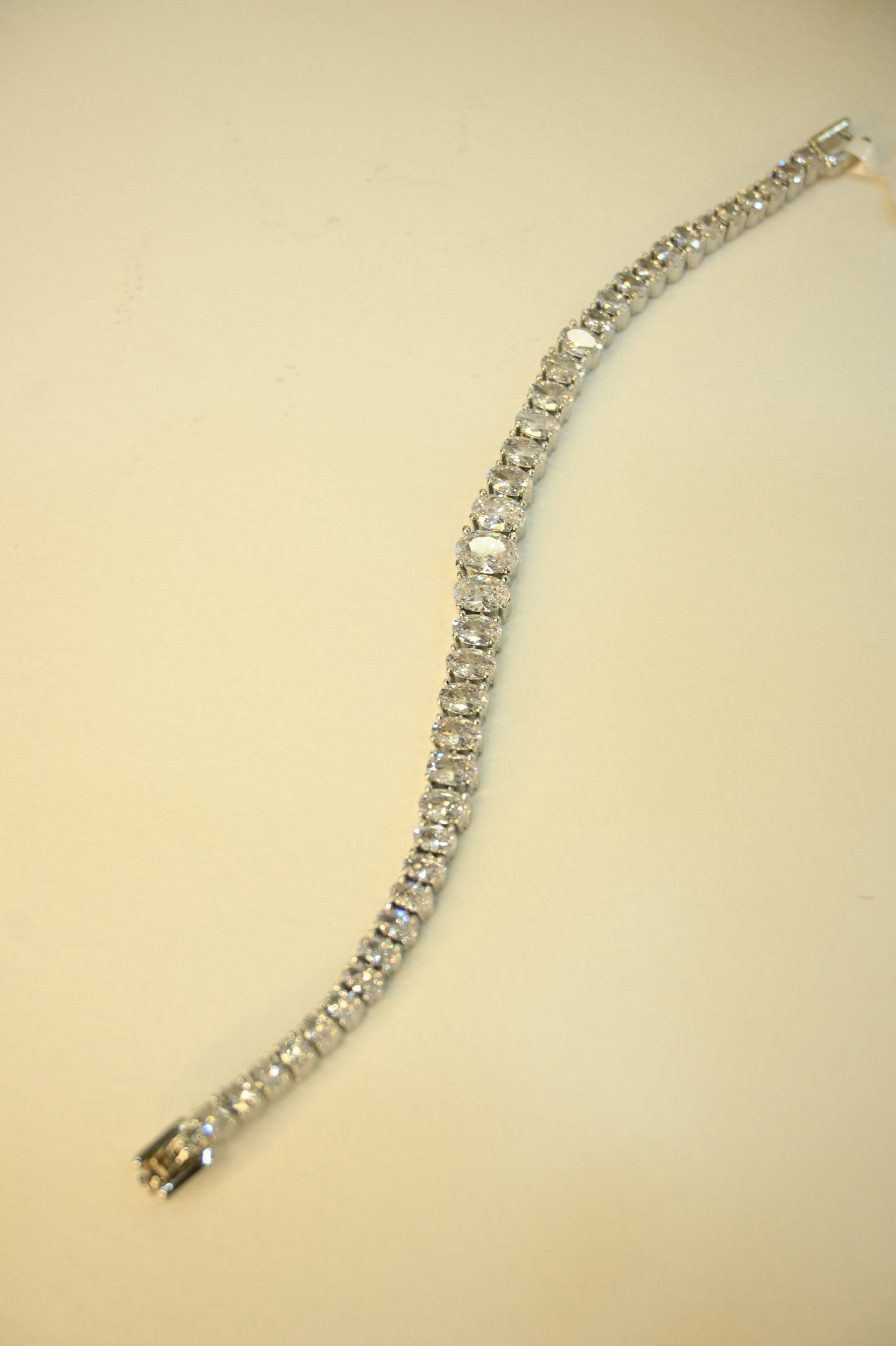 Rhodium Plated White Cubic Zirconia Bracelet