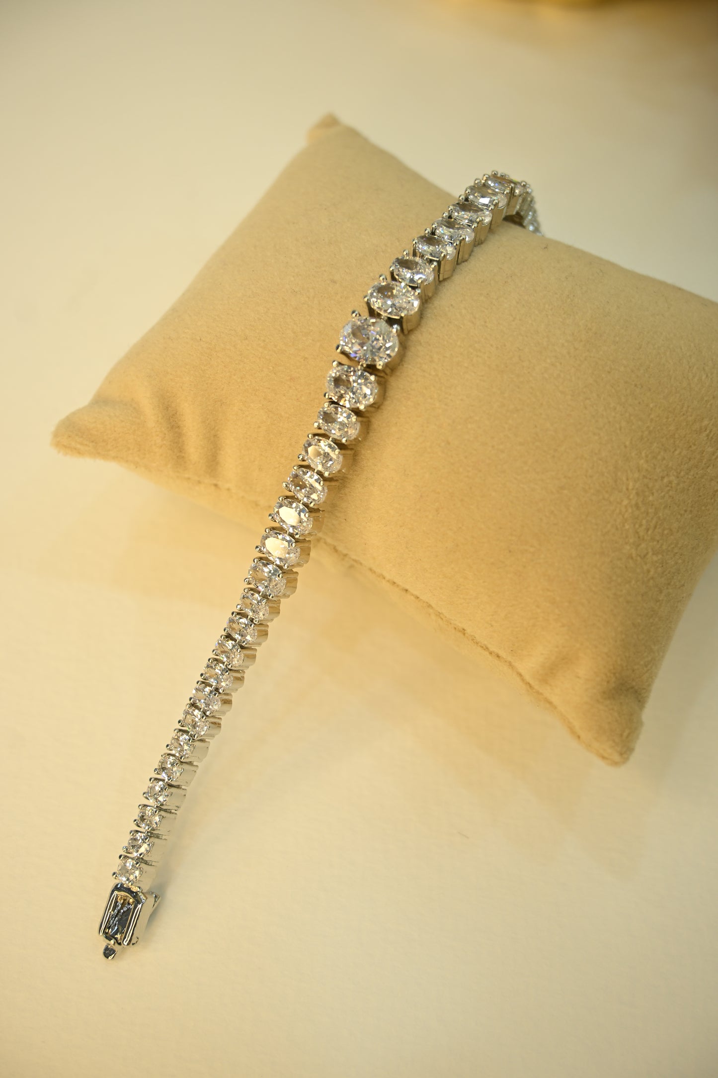 Rhodium Plated White Cubic Zirconia Bracelet