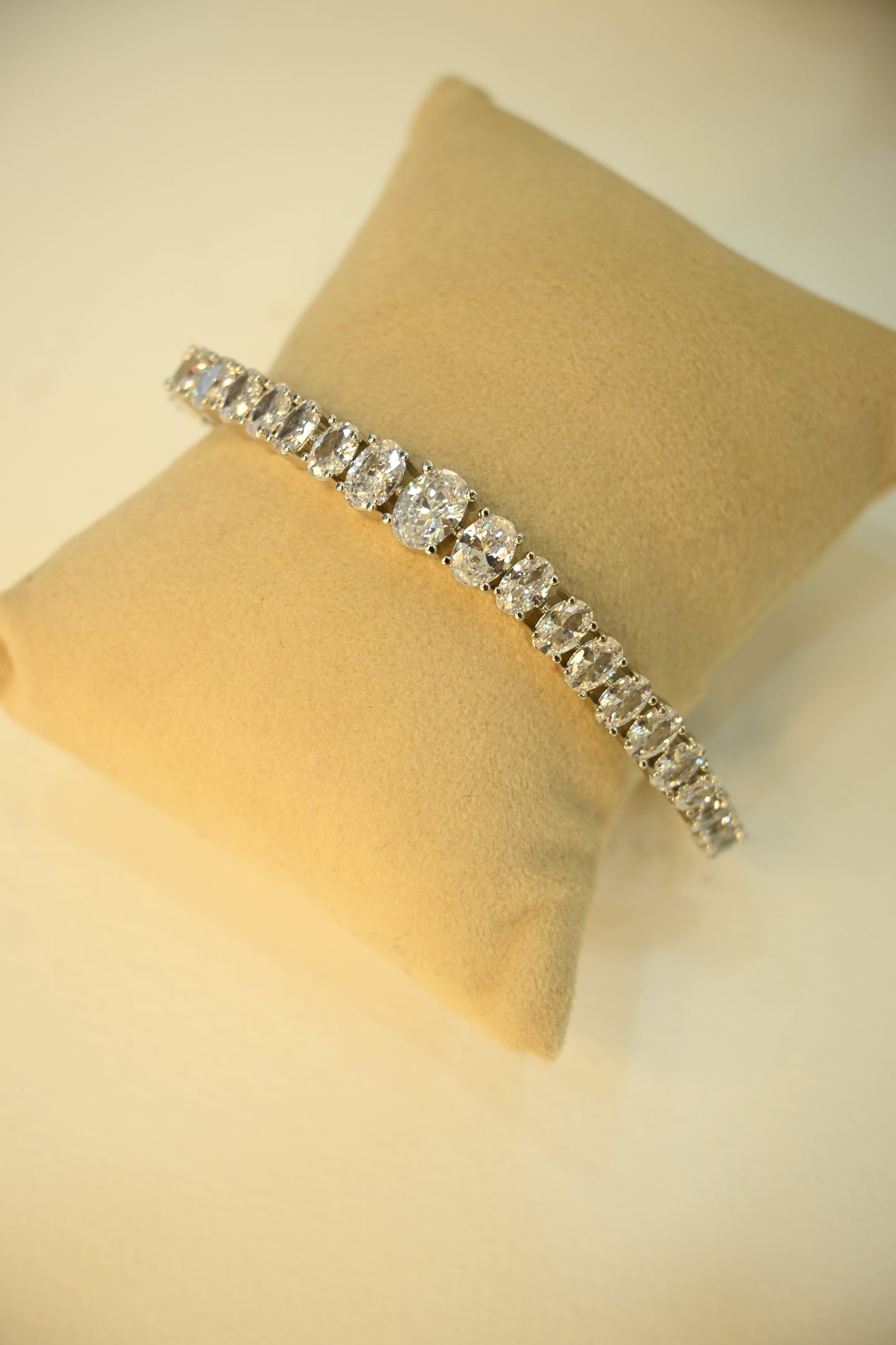 Rhodium Plated White Cubic Zirconia Bracelet