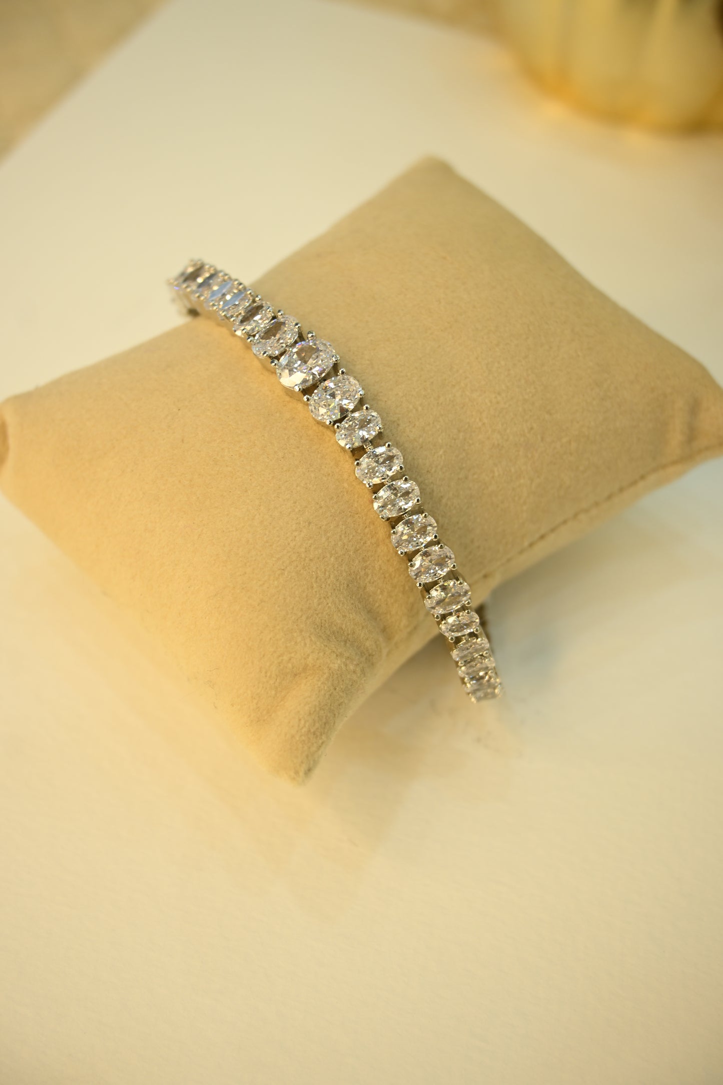 Rhodium Plated White Cubic Zirconia Bracelet