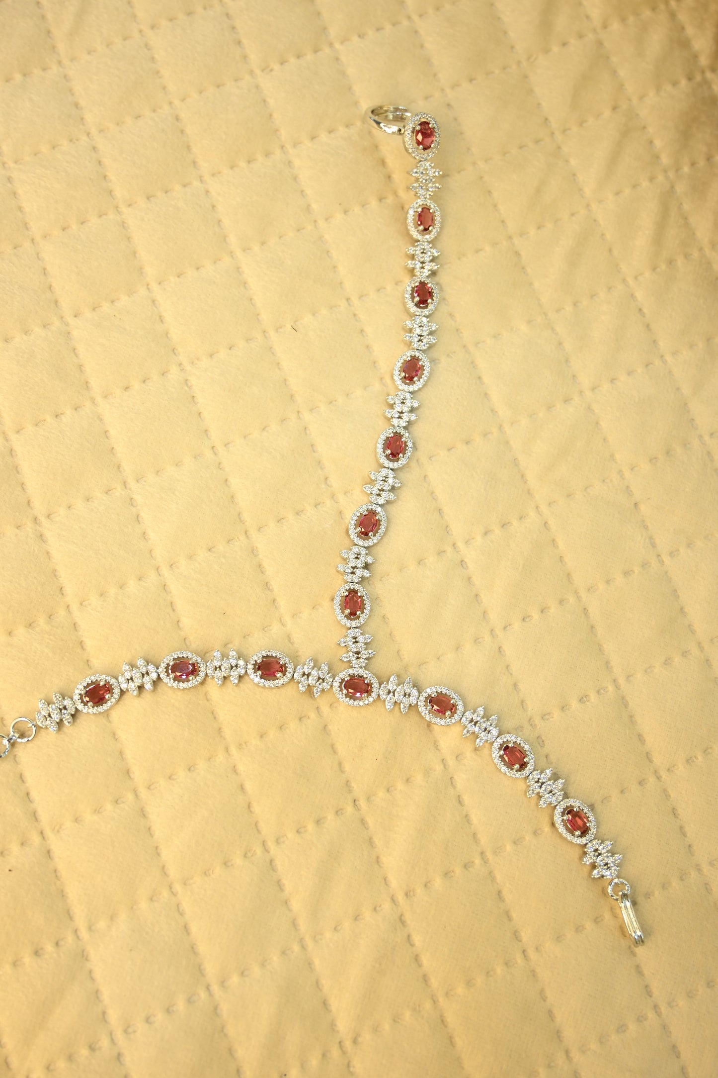 Cubic Zirconia Studded Hand chain Bracelet