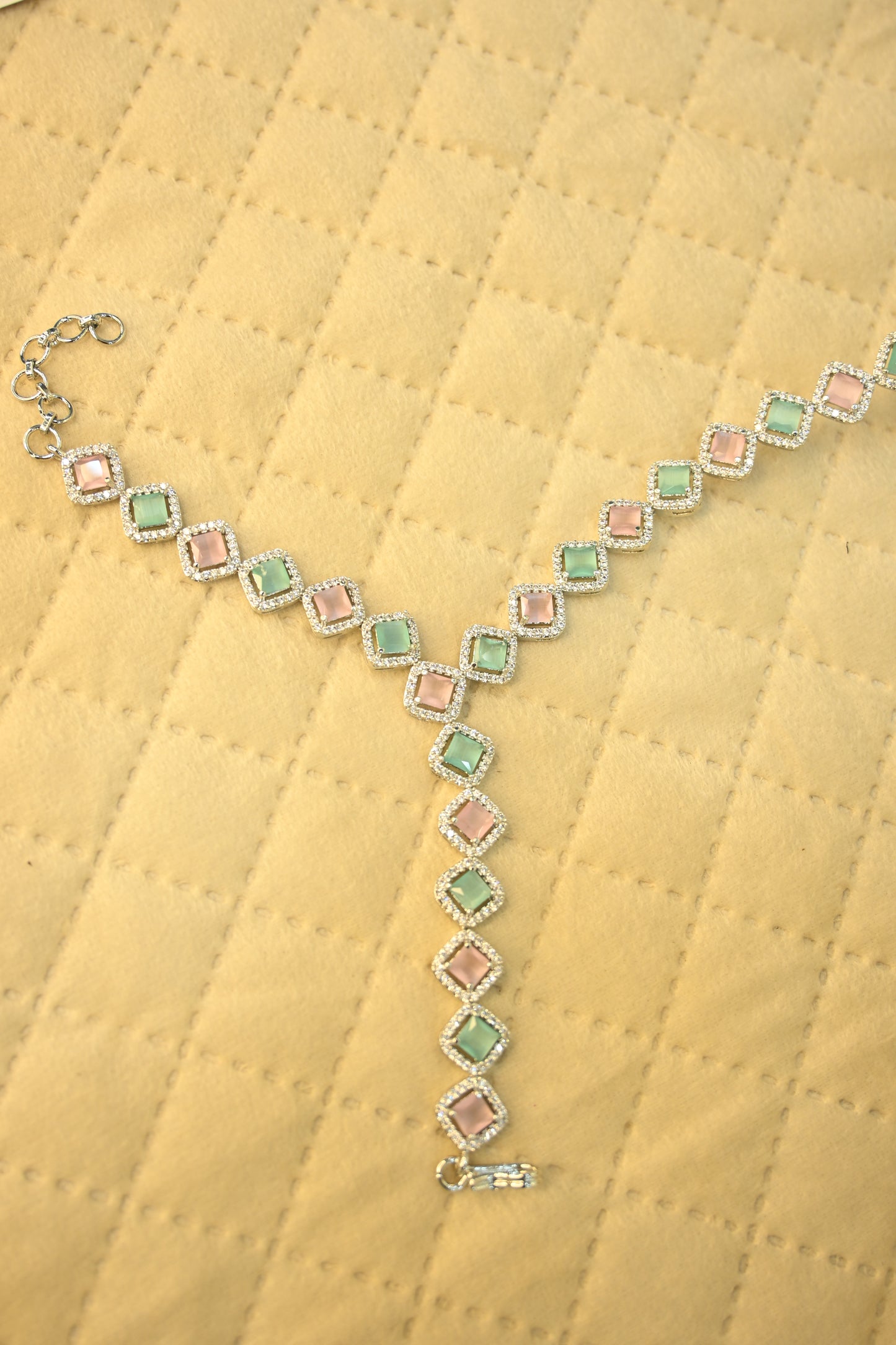 Cubic Zirconia Hand Chain Bracelet