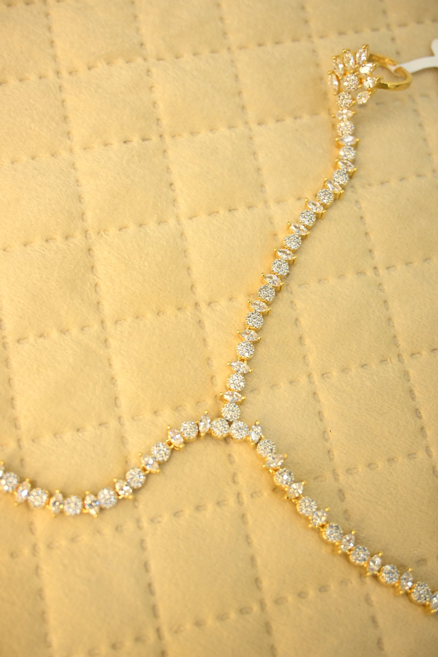 Cubic Zirconia Hand Chain Bracelet