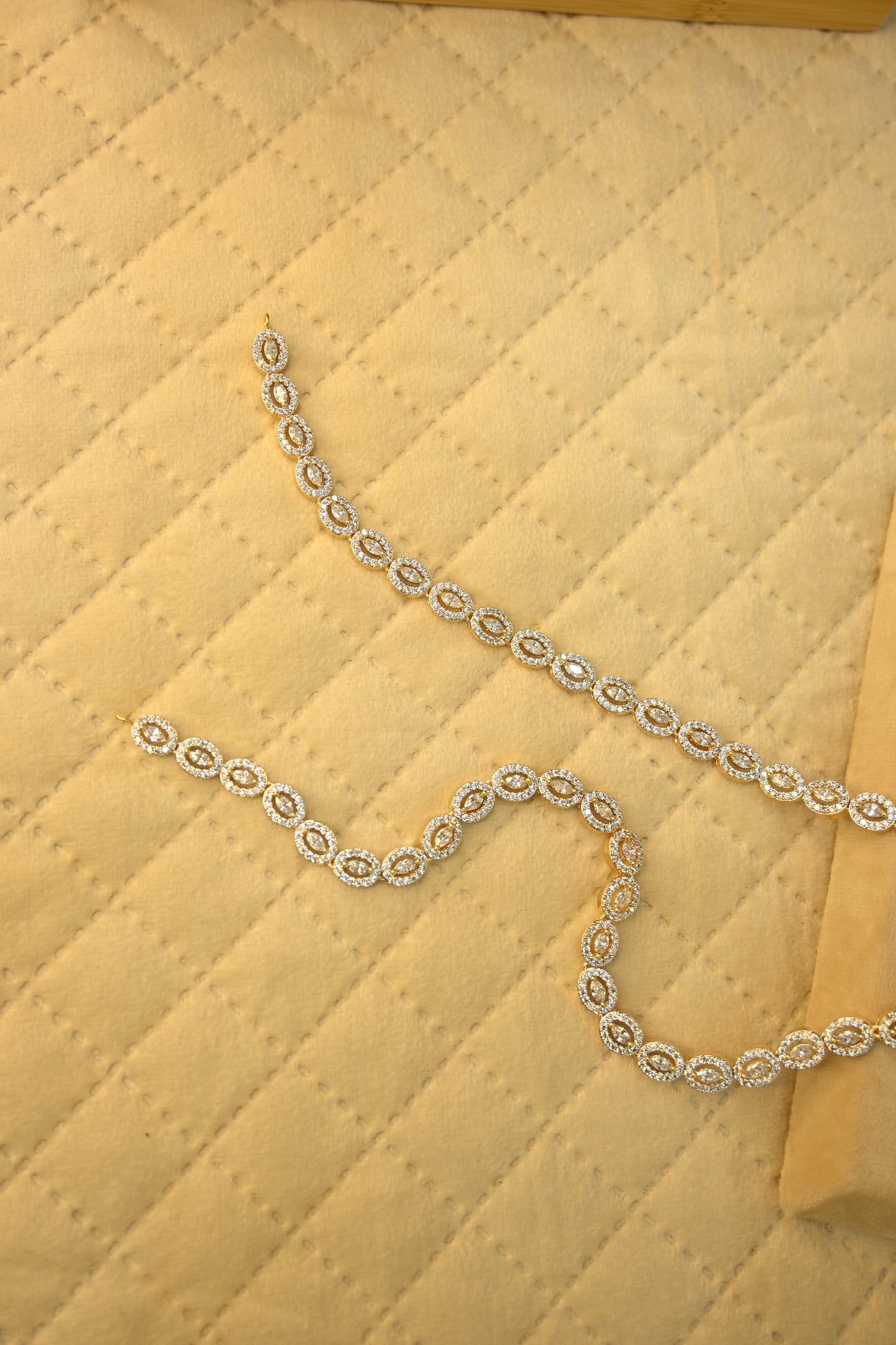 Gold Plated Cubic Zirconia Studded Anklet