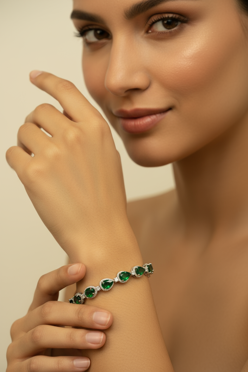 Green Stone Beaded Bracelet