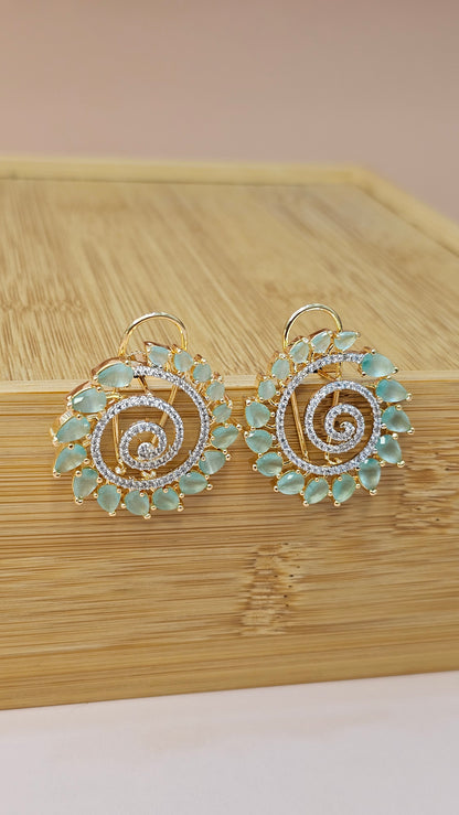 ZIRCON EARRING 18KT GOLD PLATED