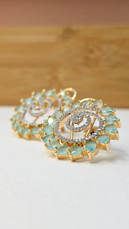 ZIRCON EARRING 18KT GOLD PLATED