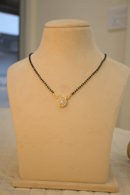 Gold Plated Cubic Zirconia Studded Mangalsutra