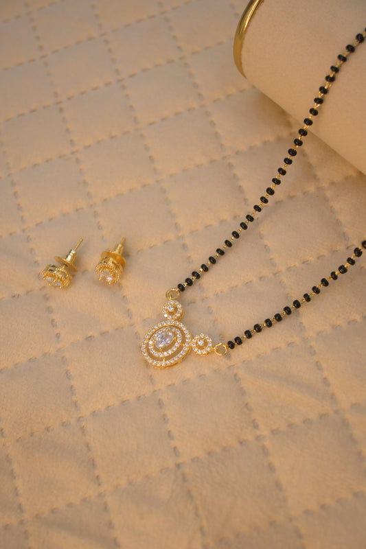 Gold Plated Cubic Zirconia Studded Mangalsutra