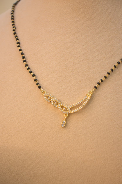 Cubic Zirconia Studded Gold Plated Mangalsutra