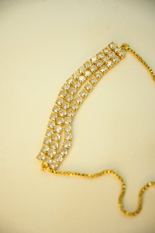 Cubic Zirconia Adjustable Pull Chain Bracelet
