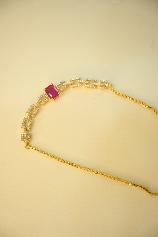 Cubic Zirconia Adjustable Pull Chain Bracelet