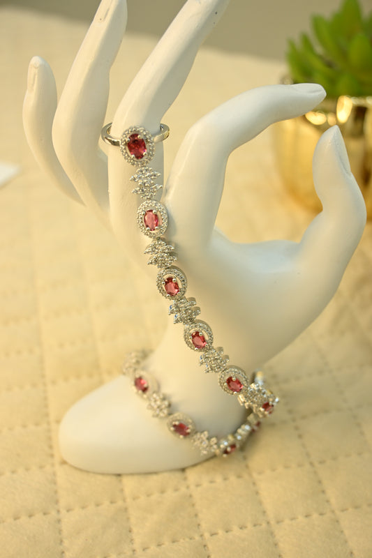 Cubic Zirconia Studded Hand chain Bracelet