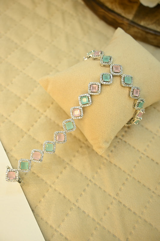 Cubic Zirconia Hand Chain Bracelet