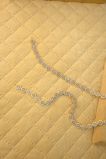Gold Plated Cubic Zirconia Studded Anklet