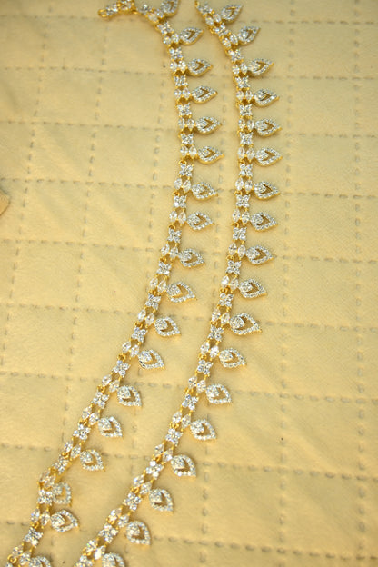 Leaf Cubic Zirconia Anklet