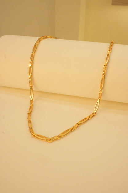 18K THIK GOLD PLATED WITH STONE BEADED CHAIN