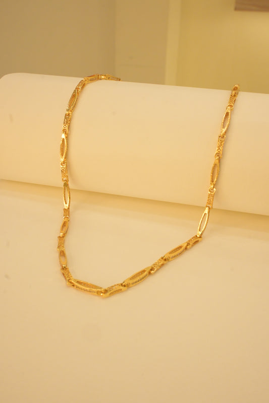 18K THIK GOLD PLATED WITH STONE BEADED CHAIN