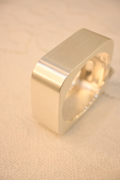 CHUNKY MATTE SILVER BRACELET