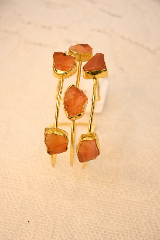 BROWN GEMS GOLDEN BRACELET