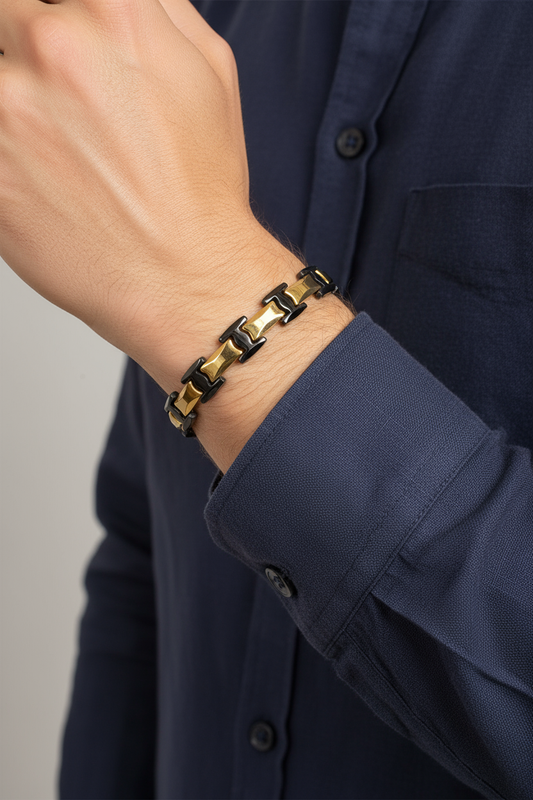 BLACK & GOLDEN CERAMIC BRACELET