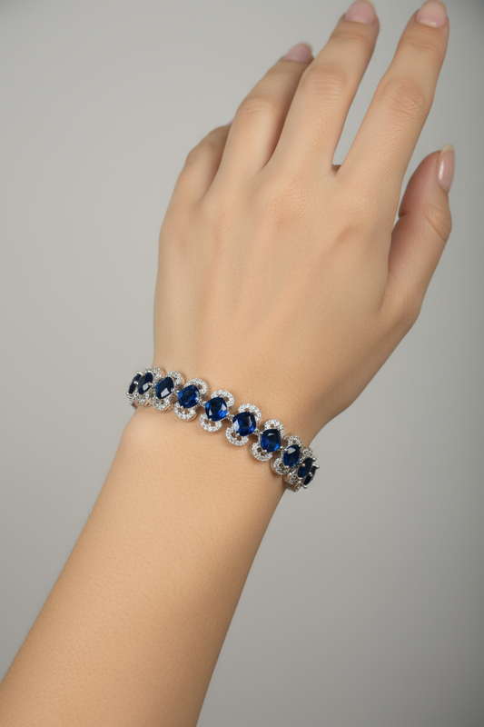 Blue Adjustable pull Chain Bracelet