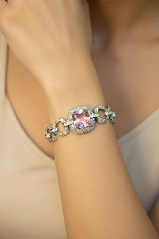 Statement Cubic Zirconia Studded Bracelet